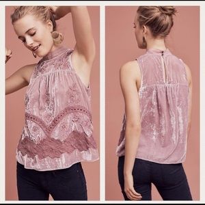 NWT Anthropologie Floreat Myleen Velvet Swing Tank